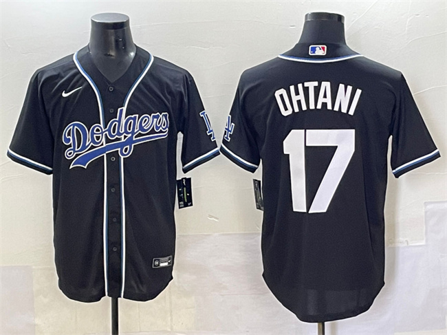 Men's Los Angeles Dodgers #17 Shohei Ohtani Black Fashion Stitched Baseball Jersey Men's Los Angeles Dodgers #17 Shohei Ohtani Black Fashion Stitched Baseball Jersey